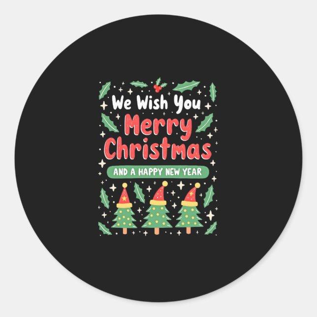 Christmas Christmas Christmas Christmas Christmas  Classic Round Sticker (Front)