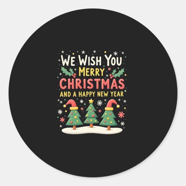 Christmas Christmas Christmas Christmas Christmas  Classic Round Sticker (Front)