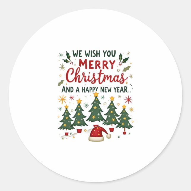 Christmas Christmas Christmas Christmas Christmas  Classic Round Sticker (Front)