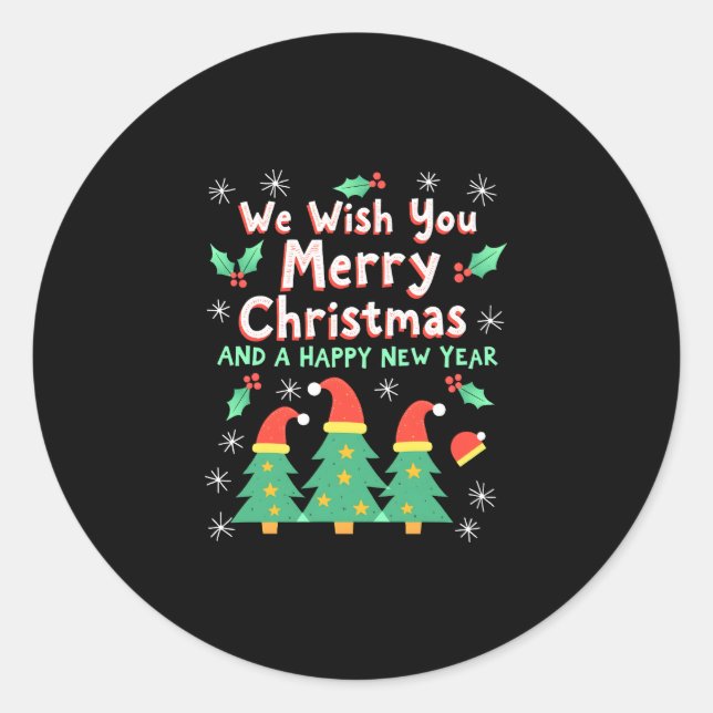 Christmas Christmas Christmas Christmas Christmas  Classic Round Sticker (Front)