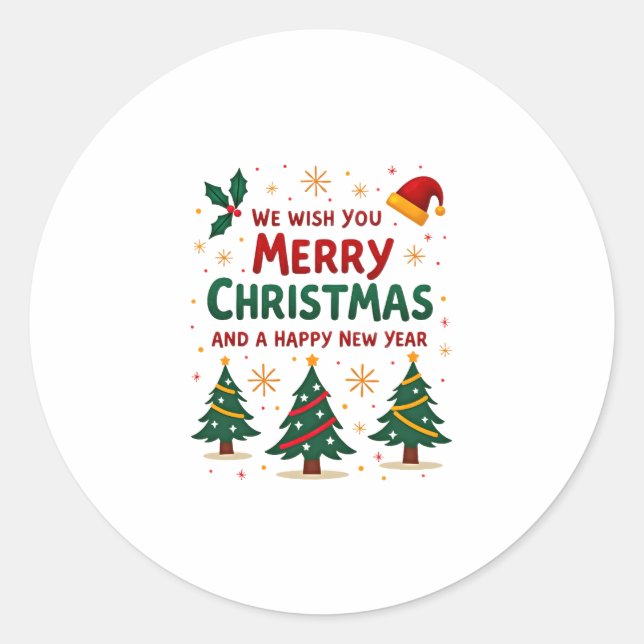 Christmas Christmas Christmas Christmas Christmas  Classic Round Sticker (Front)