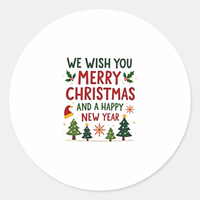 Christmas Christmas Christmas Christmas Christmas  Classic Round Sticker (Front)