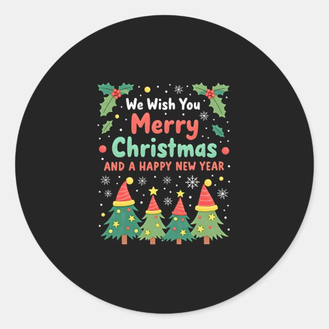 Christmas Christmas Christmas Christmas Christmas  Classic Round Sticker (Front)
