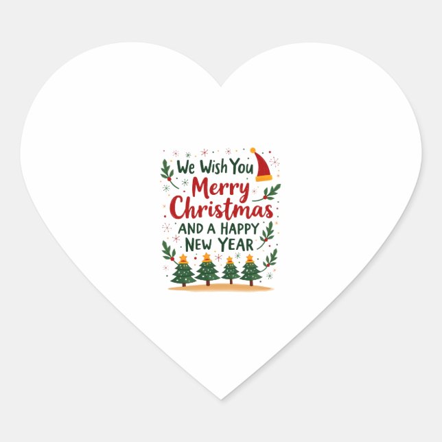 Christmas Christmas Christmas Christmas Christmas  Heart Sticker (Front)