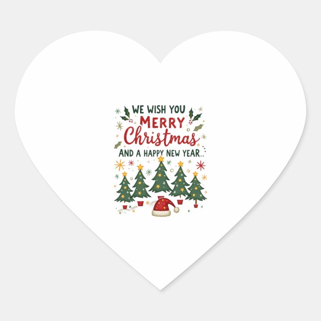 Christmas Christmas Christmas Christmas Christmas  Heart Sticker (Front)