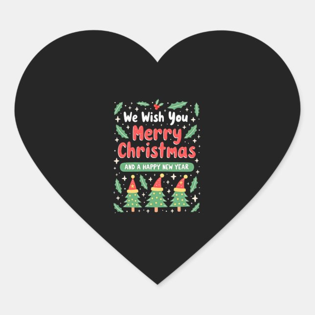Christmas Christmas Christmas Christmas Christmas  Heart Sticker (Front)