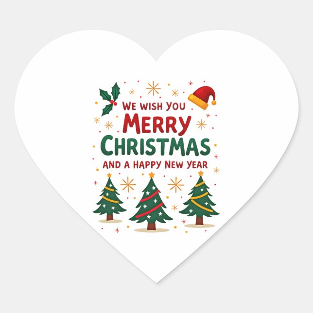 Christmas Christmas Christmas Christmas Christmas  Heart Sticker (Front)