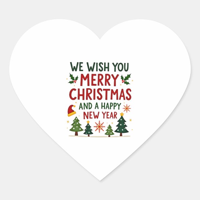 Christmas Christmas Christmas Christmas Christmas  Heart Sticker (Front)