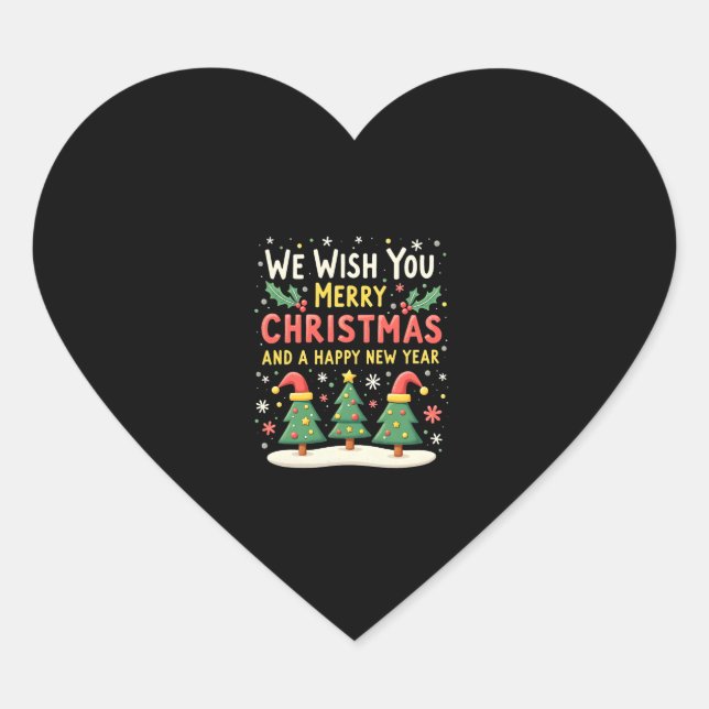 Christmas Christmas Christmas Christmas Christmas  Heart Sticker (Front)