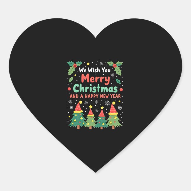 Christmas Christmas Christmas Christmas Christmas  Heart Sticker (Front)