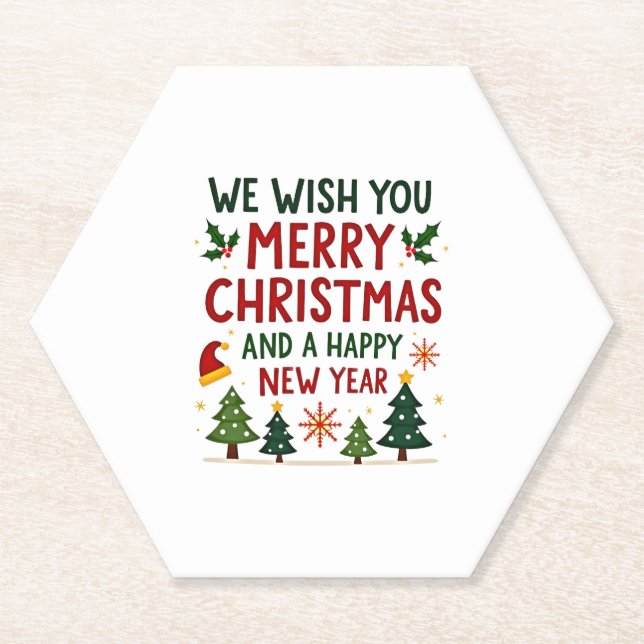Christmas Christmas Christmas Christmas Christmas  Paper Coaster (Front)