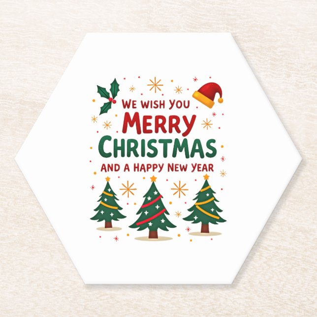 Christmas Christmas Christmas Christmas Christmas  Paper Coaster (Front)