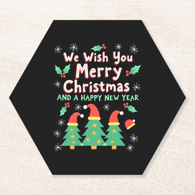 Christmas Christmas Christmas Christmas Christmas  Paper Coaster (Front)