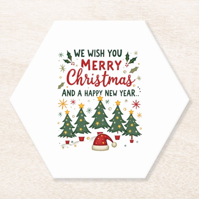 Christmas Christmas Christmas Christmas Christmas  Paper Coaster (Front)