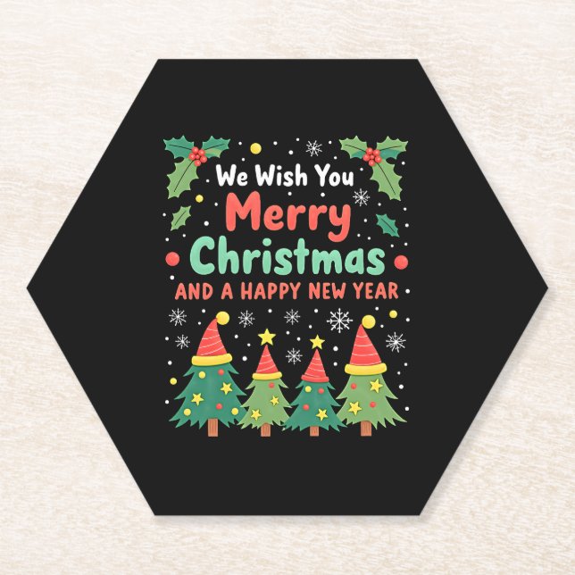 Christmas Christmas Christmas Christmas Christmas  Paper Coaster (Front)