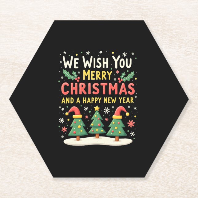 Christmas Christmas Christmas Christmas Christmas  Paper Coaster (Front)