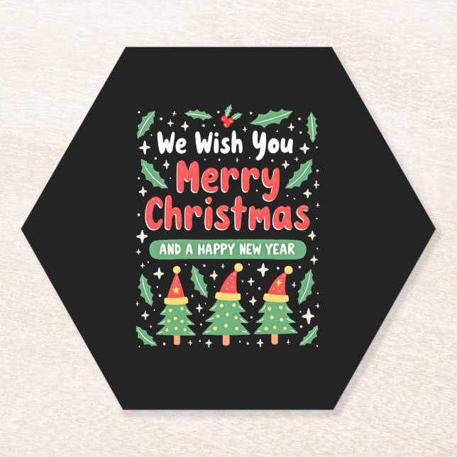 Christmas Christmas Christmas Christmas Christmas  Paper Coaster (Front)