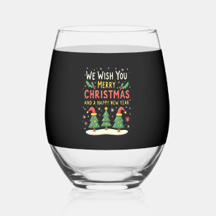 Christmas Christmas Christmas Christmas Christmas  Stemless Wine Glass