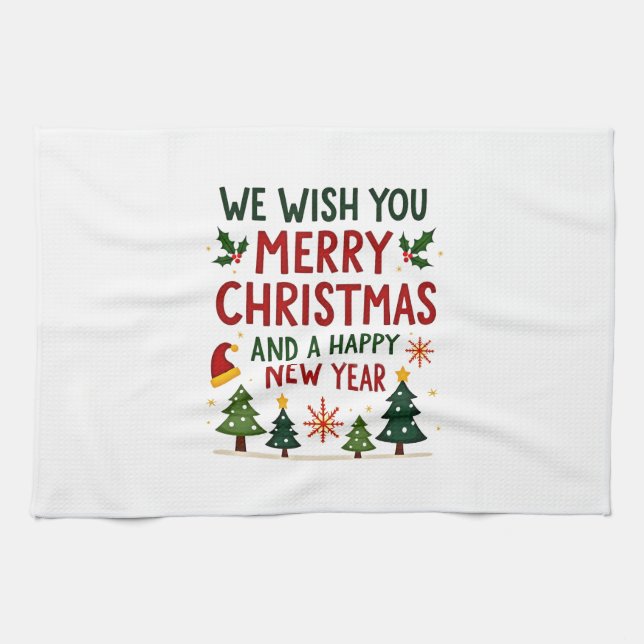 Christmas Christmas Christmas Christmas Christmas  Tea Towel (Horizontal)