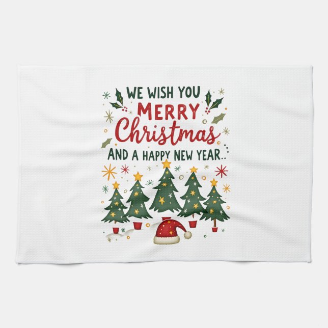 Christmas Christmas Christmas Christmas Christmas  Tea Towel (Horizontal)