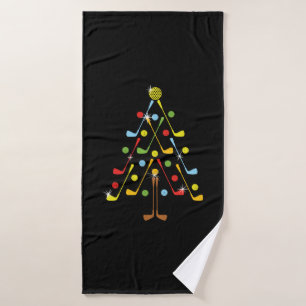Christmas Christmas Tree Golf Golf Ball Shirt Bath Towel
