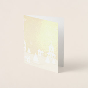 Christmas Church Landscape Foil Card