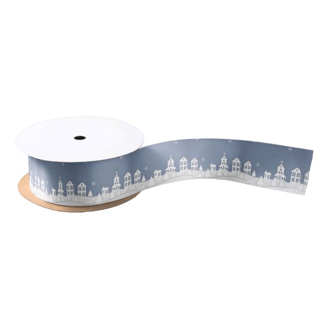 Christmas Church Landscape Satin Ribbon (Spool)