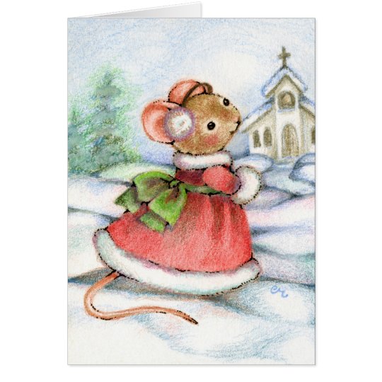 Christmas Church Mouse Card