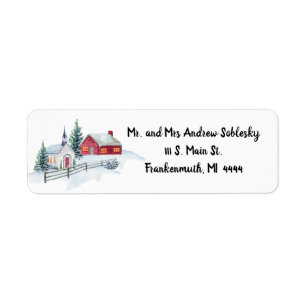 Christmas Church Return Address Label
