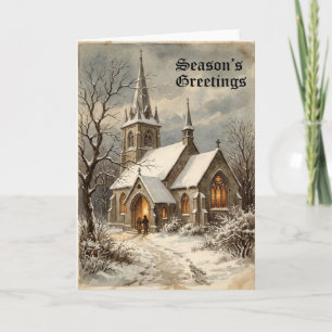 Christmas Church Scene Card