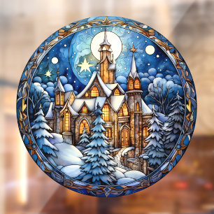 Christmas Church Window Cling