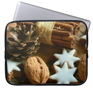 Christmas Cinnamon Sticks and Stars Laptop Sleeve