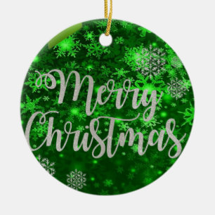 Christmas Circle Ornament, Merry Christmas Ceramic Tree Decoration
