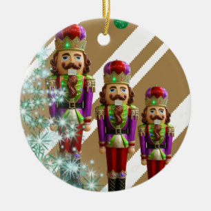 Christmas Circle Ornament, Soldier Ceramic Tree Decoration