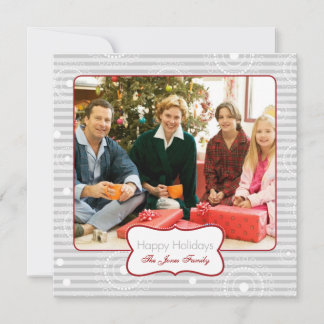 Christmas Circles - Red Silver Holiday Card
