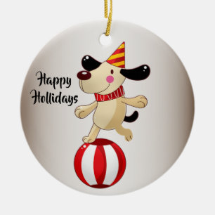 Christmas Circus Dog Elegant Holidays Ceramic Tree Decoration