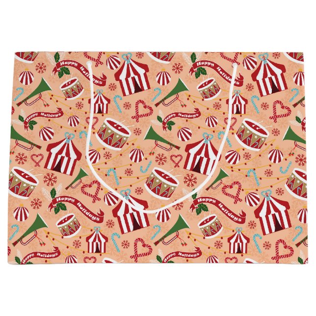 Christmas Circus Large Gift Bag (Front)