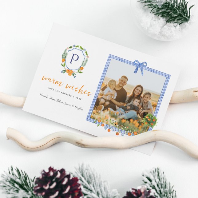 Christmas Citrus Botanical Floral | Holiday Photo Card (Creator Uploaded)