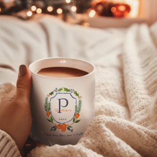 Christmas Citrus Botanical Floral   Holiday Photo Coffee Mug