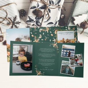 Christmas Citrus Botanical Florals   7 Photo Tri-Fold Invitation