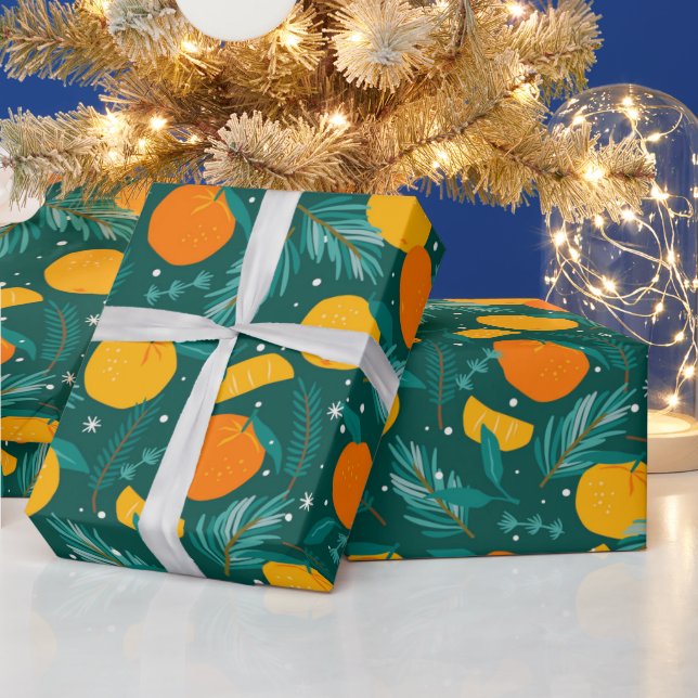 Christmas Citrus fruit pattern Tissue Paper (Holidays)