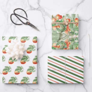 Christmas Citrus Orange Wrapping Paper Sheets