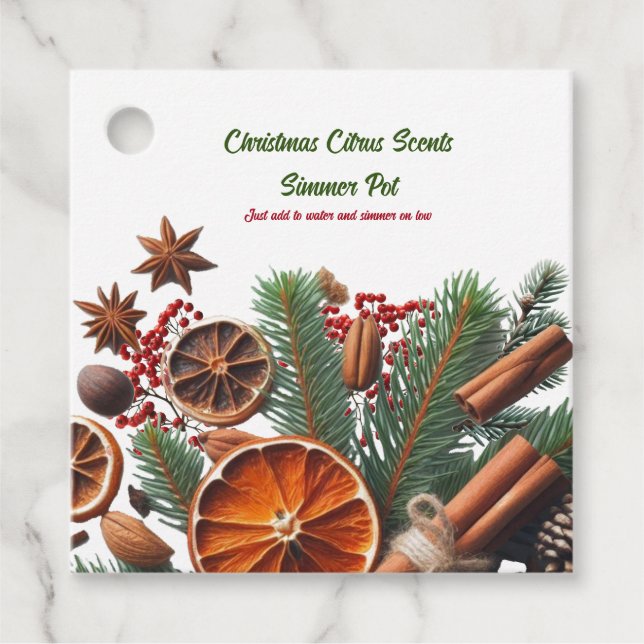 Christmas Citrus Simmer Pot  Favour Tags (Front)