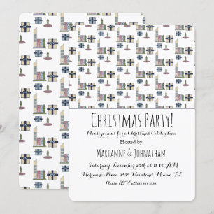 Christmas City Presents Holiday Trees Work Party Invitation