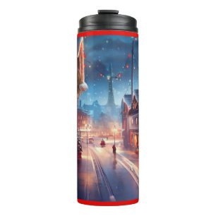 Christmas City Street 1 Thermal Tumbler