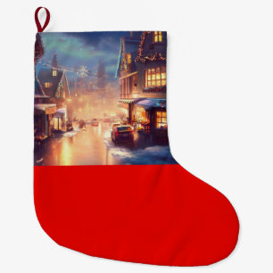 Christmas City Street 3 Large Christmas Stocking