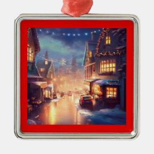 Christmas City Street 3 Metal Tree Decoration