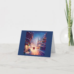 Christmas City Street 4 Holiday Card