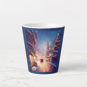 Christmas City Street 4 Latte Mug