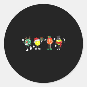 Christmas Ckleball Player Xmas Santa Reindeer Elf Classic Round Sticker